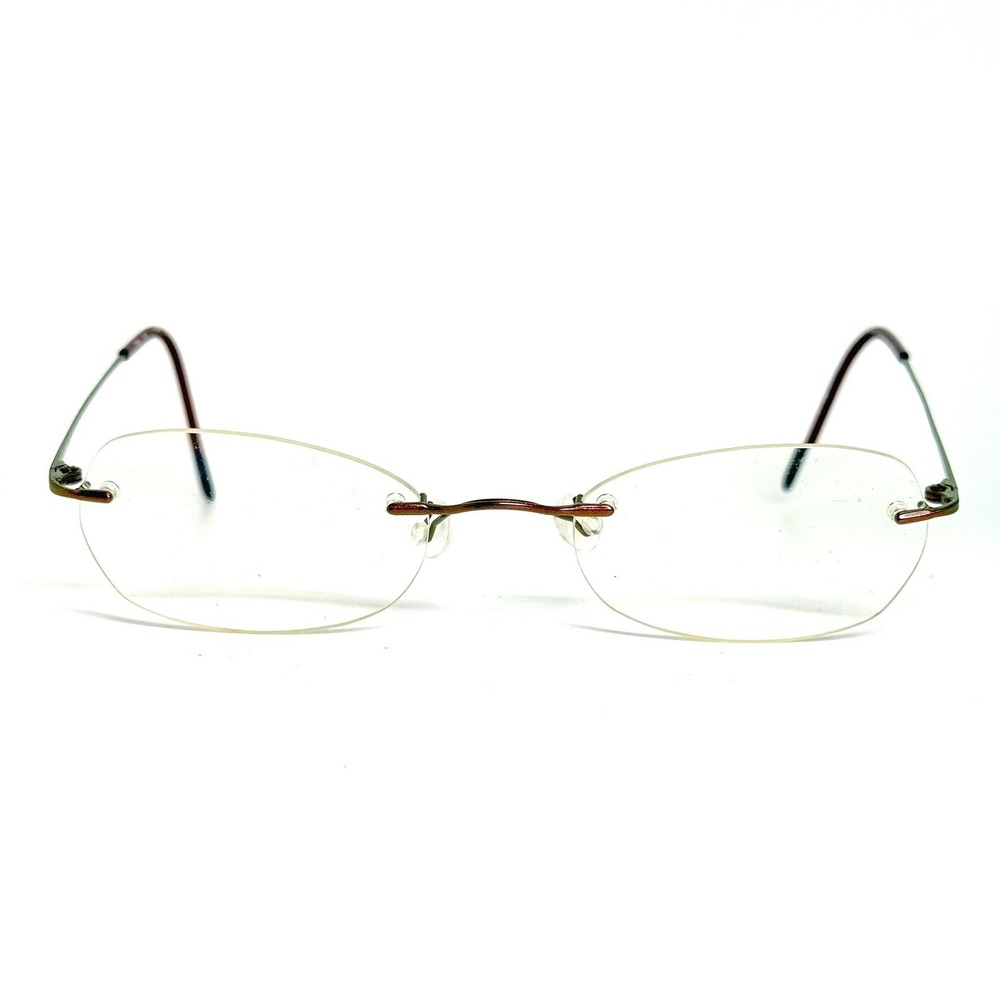 Marchon Airlock 2 Rimless‎ Eyeglasses Burgundy Red Metal 760 91 Italy 135mm